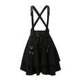 thumbnail image 1 of Yuncity Women Skirts Solid Color High Waist Elastic Mid Bowknot Lace Suspenders Summer Casual Breathable Outdoor Daily Wear Women's Skirts Size L Black, 1 of 7