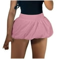 thumbnail image 1 of Yuncity Women Skirts Solid Color High Waist Elastic Mini Puff Summer Breathable Stretchy Comfortable Outdoor Daily Wear Women's Skirts Size M Pink, 1 of 4