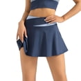 thumbnail image 1 of Yuncity Women Skirts Solid Color Low Waist Elastic Mini Belt Pleated Slim Yoga Summer Casual Tennis Sport Outdoor Daily Wear Women's Skirts Size S Blue, 1 of 6