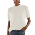 thumbnail image 1 of Yuncity Women Tops Short Sleeve Crew Neck Solid Color Summer Basic Leisure Outdoor Daily Wear Women'S Tshirts Size Xl White, 1 of 7