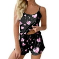 thumbnail image 1 of Yuncity Women Valentine's Day Pajamas Love Heart Printed Camisole Shorts Home Sleeveless Top Casual Pjs Sleepwear Pink Xxl, 1 of 4