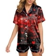 thumbnail image 1 of Yuncity Women Valentine's Day Pajamas Silk Satin Heart Two Piece Pj Sets Button Down Pj Sets Pjs Sleepwear Xxl, 1 of 5