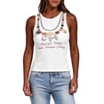 thumbnail image 1 of Yuncity Women's Tank Tops Sleeveless Crew Neck Graphic Print Loose Fit Summer Fashion Street Style Outdoor Daily Wear Tank Tops For Women Size S White, 1 of 4