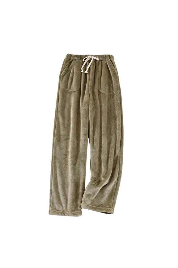 Womens Pajama Pants Cozy Loose Fitting Sleep Pants Casual Straight Leg Trousers Pjs Bottoms Khaki L