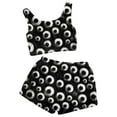 thumbnail image 1 of Yuncity Womens Halloween Pajama Suspender Shorts Sleeveless Casual Flannel Hallowmas Print 2 Piece Shorts Set Comfy Pajamas Pj Black Xxl, 1 of 2