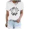 thumbnail image 1 of Yuncity Womens Halloween T-Shirts Ghosts Graphic Crew Neck Tees Summer Short Sleeve Tshirts Casual Loose Fashion Holiday Tops Size M, 1 of 4