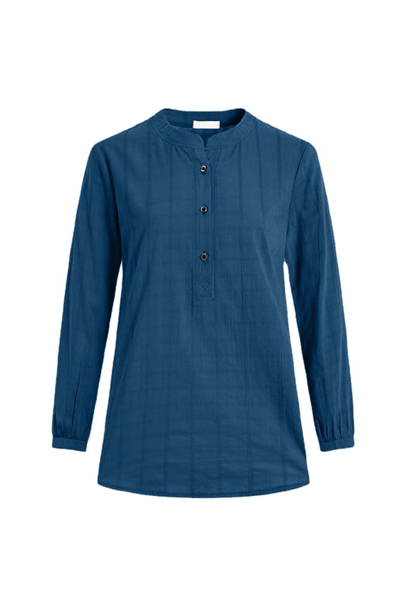 Womens Linen Tops Embroidered T Shirt Summer Long Sleeved Top Plus Size Ethnic Style Clothing Button Down Shirt M-5Xl