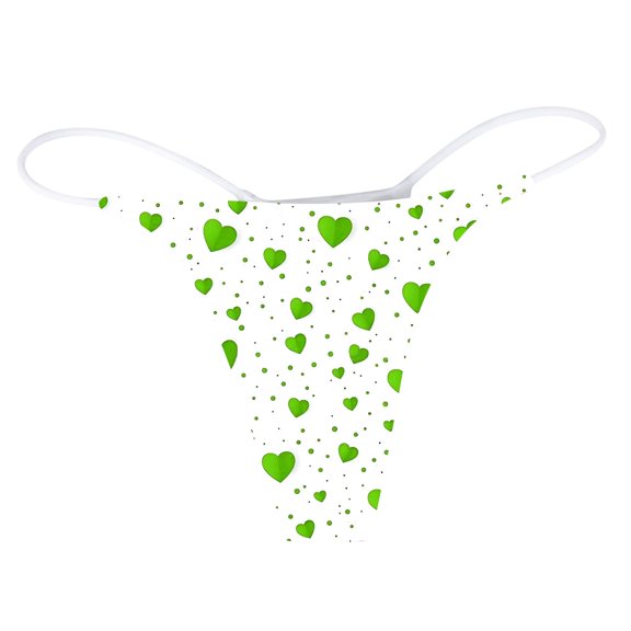 Yuncity Womens Valentines Day Panties Fashion Feelings Printed Daily Breathable Low Waist Home Thong Valentine'S Day Underwear Green M