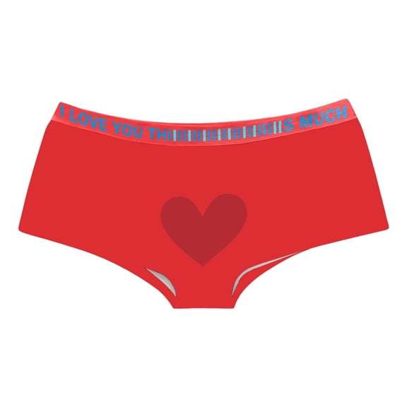 Yuncity Womens Valentines Day Panties Floral Print Soft Stretch Comfortable Everyday Wear Breathable Hipster Briefs Valentine'S Day Underwear Red M