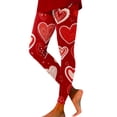 thumbnail image 1 of Yuncity Womens Valentines Leggings Cute Holidays Love Heart Print Funny Graphic High Waist Tights Yoga Pants For Workout Running Athletic Women's Leggings S-Xxl Red, 1 of 4