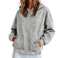 thumbnail image 1 of Yuncity Womens Zip Up Hoodie Leopard Print Fleece Pullover Long Sleeve Loose Fit Pockets Sweatshirt Casual Fall Winter Hooded Jacket Size Xl Grey, 1 of 5