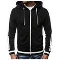 thumbnail image 1 of Yuncity Zip Up Hoodie For Men Autumn Hooded Sweatshirt With Zipper Cap Long Jacket Tops Mens Hoodies,Black Xxl, 1 of 7
