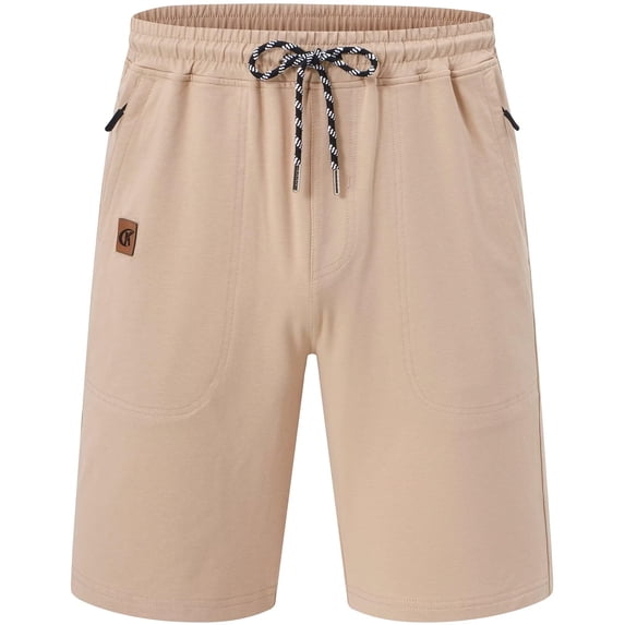 Yundobop Men's 9" Inseam Zipper Pocket Stretch Shorts Khaki 30