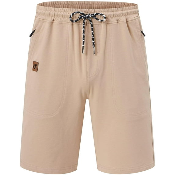 Yundobop Men's 9" Inseam Zipper Pocket Stretch Shorts Khaki 40