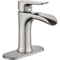 thumbnail image 1 of Yundoom Brushed Nickel Bathroom Faucet,Bathroom Sink Faucet,Waterfall Bathroom Faucet, 1 of 7