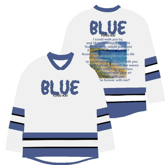 Yung Kai Merch Blue Jersey V-Neck Sweatshirts Cosplay Women Men Fashion Winter Long Sleeve Y2K Top