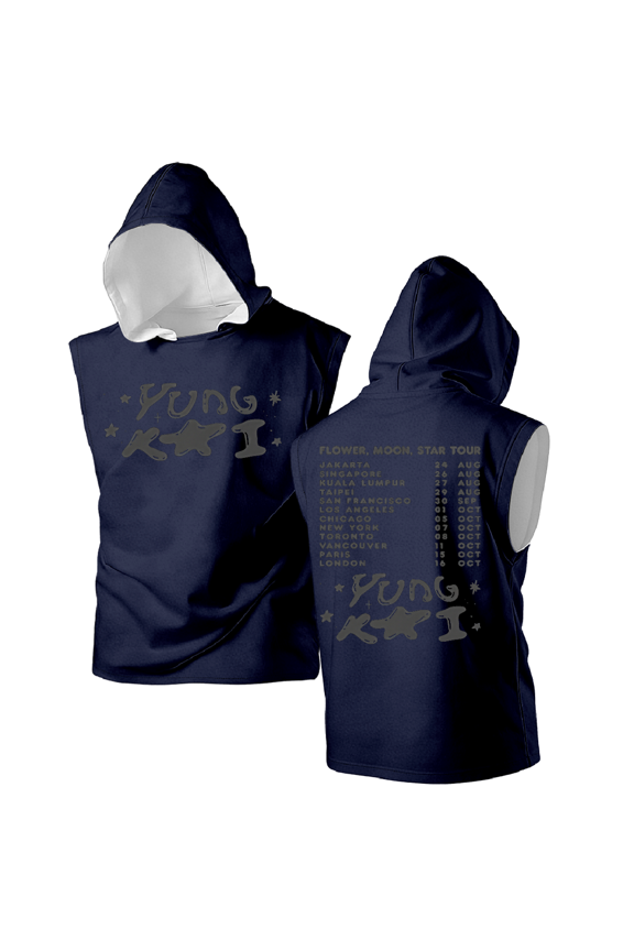 Yung Kai Merch Flower Moon Star Tour Hooded sleeveless vest Streetwear