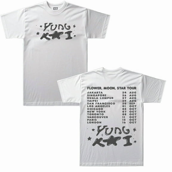 Yung Kai Merch Flower Moon Star Tour Summer Unisex Short-sleeved T-shirt Fashion Y2K Printed Casual Stylish Design Tee