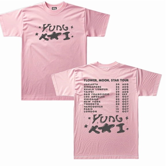 Yung Kai Merch Flower Moon Star Tour Summer Unisex Short-sleeved T-shirt Fashion Y2K Printed Casual Stylish Design Tee