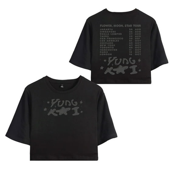 Yung Kai Merch Flower Moon Star Tour T-Shirt For Women&Girls Midriff Short Sleeve Summer Clothing Vest Tee