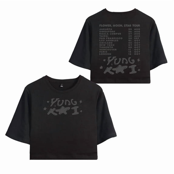 Yung Kai Merch Flower Moon Star Tour T-Shirt For Women&Girls Midriff Short Sleeve Summer Clothing Vest Tee