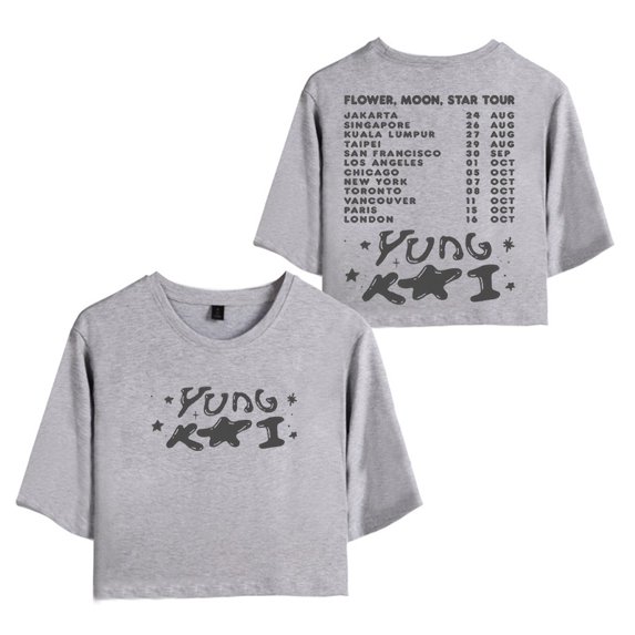 Yung Kai Merch Flower Moon Star Tour T-Shirt For Women&Girls Midriff Short Sleeve Summer Clothing Vest Tee