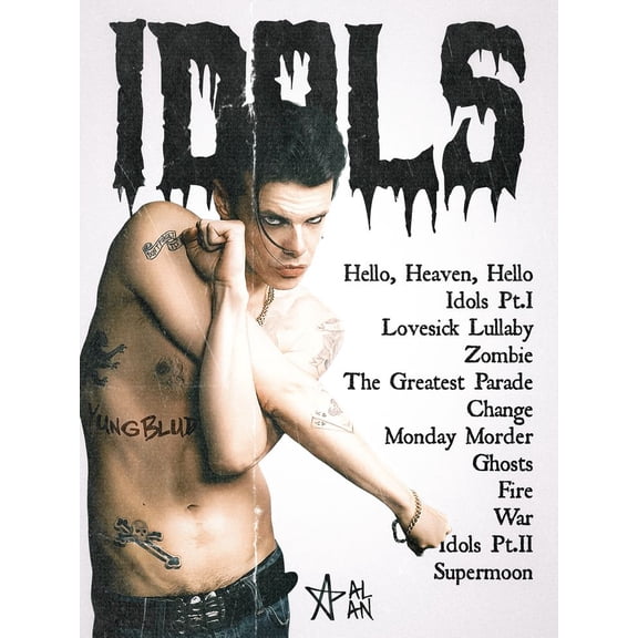 Yungblud Punk Rock Album Style Poster Alternative Music Fan Wall Decor Size 24x36 Unframed Poster