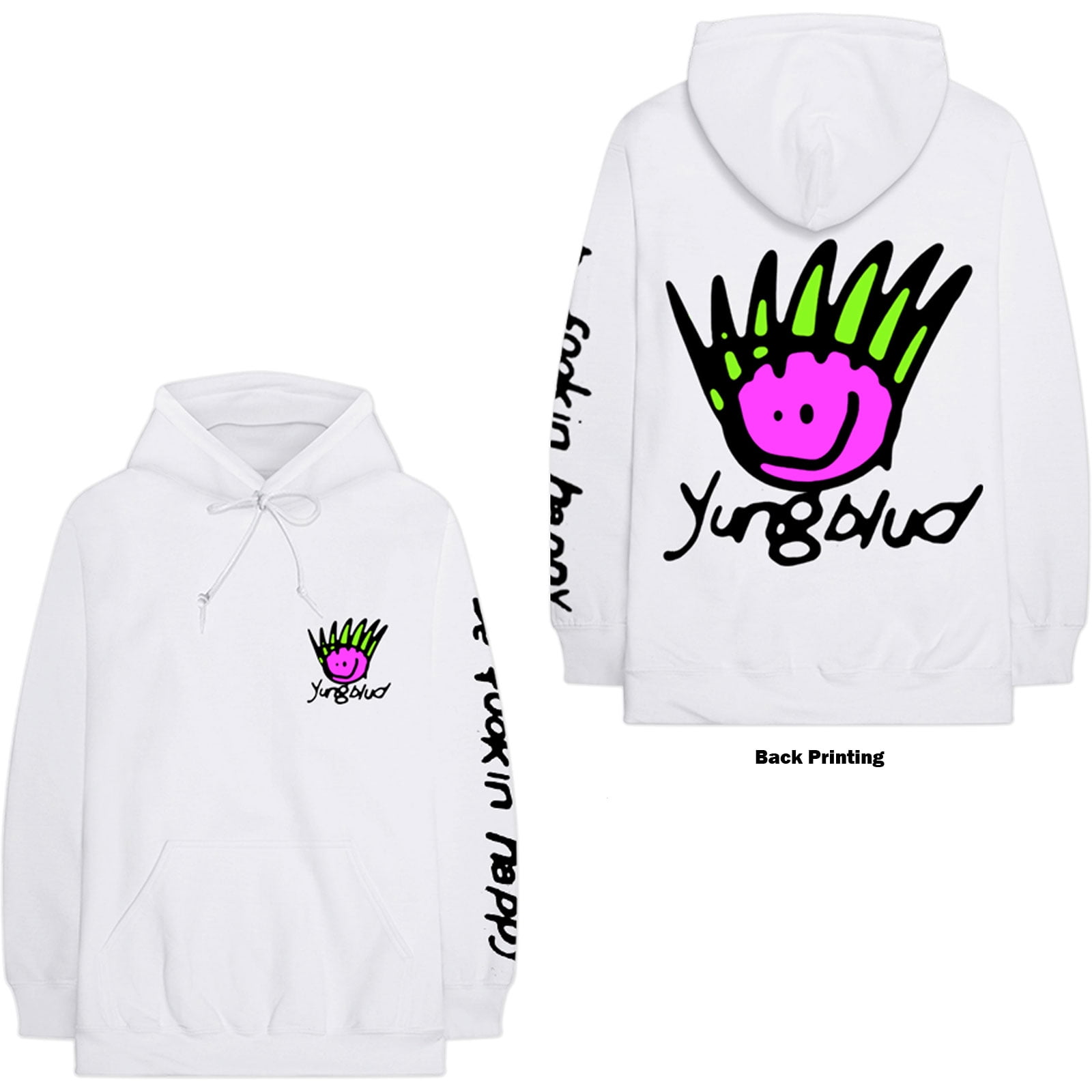 Yungblud Unisex Pullover Hoodie Sweatshirt Face Back Print X Large