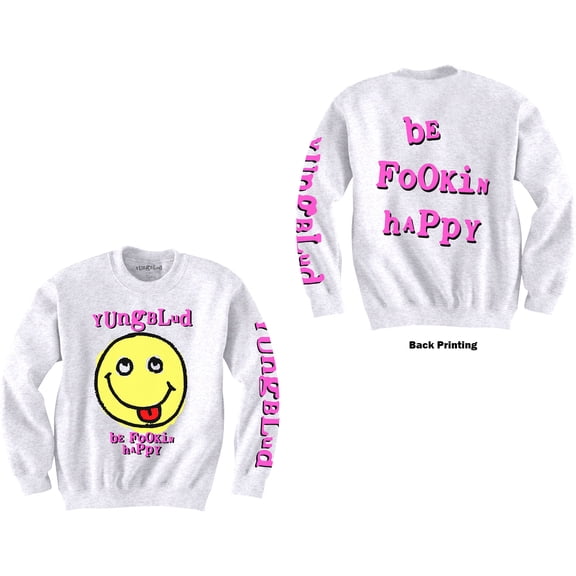 Yungblud Unisex Sweatshirt Raver Smile (Back & Sleeve Print) (Medium)