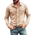 thumbnail image 1 of Yungyresw Denim Shirt Men Vintage Washed Casual Button Down Shrits Relaxed Fit Long Sleeve Workwear Shirt for Weekend, 1 of 4