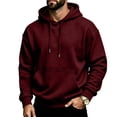 thumbnail image 1 of Yungyresw Essentials Hoodie for Men Adjustable Drawstring Long Sleeve Ribbed Cuffs Hoodies Kangaroo Pocket Pullover Fall Casual, 1 of 10