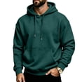 thumbnail image 1 of Yungyresw Essentials Hoodie for Men Adjustable Drawstring Long Sleeve Ribbed Cuffs Hoodies Kangaroo Pocket Pullover Fall Casual, 1 of 10