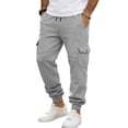 thumbnail image 1 of Yungyresw Fall Joggers Pants For Men Drawstring Waist Warming Tapered Athletic Trousers Soft Comfortable Casual Cargo Pants Gray M, 1 of 7