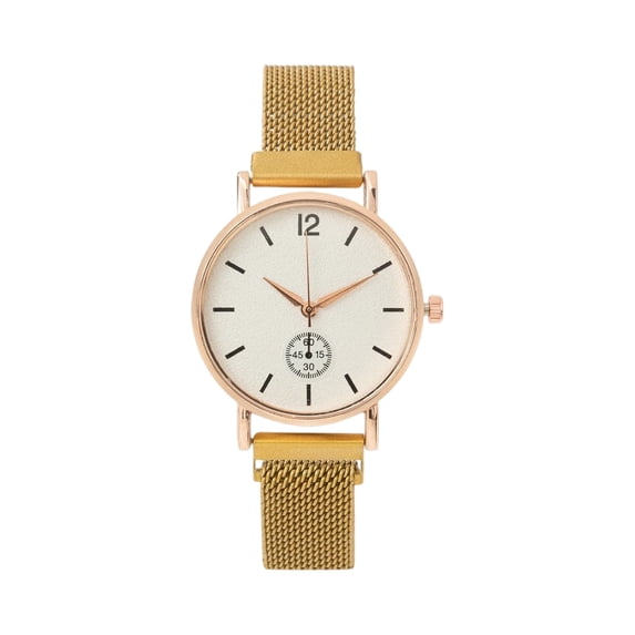 Yungyresw Fashion Watch For Women Minialist Bracelet Band Round Dial Casual Wristwatch Travel Business Stylish Watch Gold