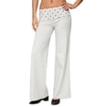 thumbnail image 1 of Yungyresw Flared Leg Yoga Pants For Women Polka Dot Fold Over Waist Lounge Pants Gym Workout Athletic Trousers Trendy Streetwear White L, 1 of 6