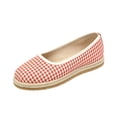 thumbnail image 1 of Yungyresw Flat Shoes For Women Plaid Pattern Comfortable Round Toe Slip On Shoes Everyday Work Fashion Casual Dress Shoes Red 36, 1 of 6