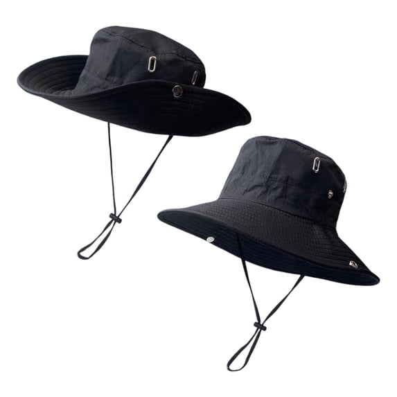 Yungyresw Foldable Bucket Hat For Women Roll Up Wide Brimmed Sun Protective Fisherman Hat Outdoor Breathable Hiking Sun Hat Black One Size