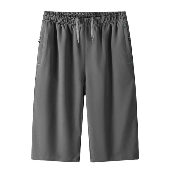 Yungyresw Men's Casual Shorts Straight Wide Leg Quick Dry Breathable Athletic Shorts Outdoor Comfort Sport Hiking Workout Pants Dark Gray XL