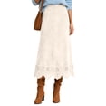 thumbnail image 1 of Yungyresw Midi Skirts For Women High Waisted Solid Hollow Floral Hem Fall Skirts Retro Style Soft Fabric Comfy A Line Dress XL, 1 of 6