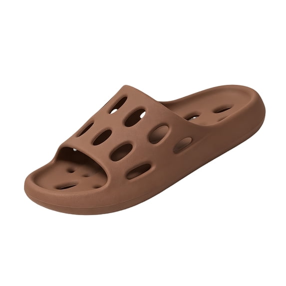 Yungyresw Shower Slippers For Women Men Lightweight Comfortable Quick Dry Bathroom Slippers Non Slip Soft Sole Shower Shoes Coffee 40