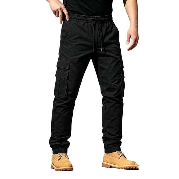 Yungyresw Straight Leg Cargo Pants Men Lightweight Relaxed Fit Work Pants With Pockets Cuffed Hem Stretch Workout Hiking Trousers S