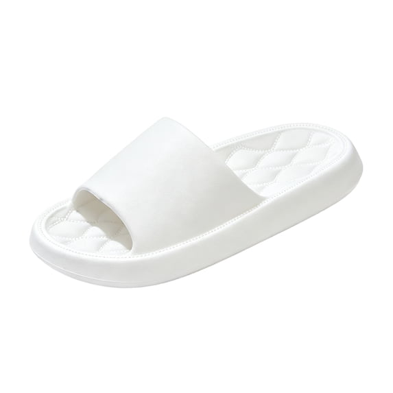 Yungyresw Unisex House Bathroom Slippers Non Slip Soft Comfortable Spa Shoes Lightweight Thick Flat Sole Casual Indoor Slippers White 44
