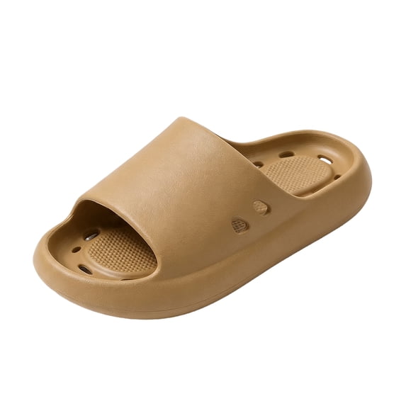 Yungyresw Unisex Shower Slippers With Drain Holes Sole Cushioned Open Toe House Slippers Lightweight Comfortable Slip On Shoes Brown 42