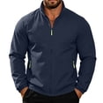 thumbnail image 1 of Yungyresw Windbreaker Half Zipper Hiking Jacket Solid Color Casual Track Jacket for Cycling Travel, 1 of 8