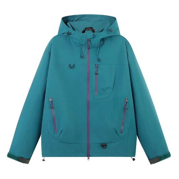 Yungyresw Windbreaker Jacket Windproof Coat Hooded Full Zipper Lightweight Hooded Outdoor Jacket for Hiking Camping