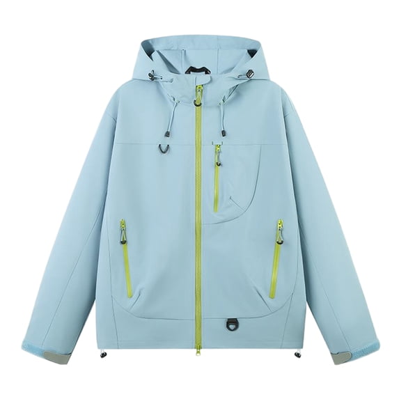 Yungyresw Windbreaker Jacket Windproof Coat Hooded Full Zipper Lightweight Hooded Outdoor Jacket for Hiking Camping
