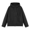 thumbnail image 1 of Yungyresw Windbreaker Jacket Windproof Coat Hooded Full Zipper Lightweight Hooded Outdoor Jacket for Hiking Camping, 1 of 6