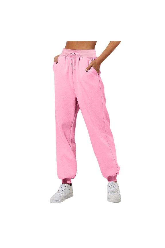 Women's Custom Sweatpants Fashion Customizable Personalized Joggers Pants Drawstring Waist Baggy Pants With Pocket For Women Pink 3XL
