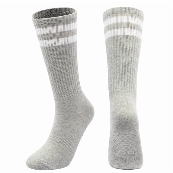 Yungyresw Womens Non Slip Yoga Socks All Season Comfortable Athletic Mid Calf Socks Fitness Workout Casual Stockings Gray One Size