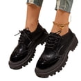 thumbnail image 1 of Yungyresw Womens Vintage Lace-Up Oxfords Classic Round Toe Chunky Platform Dress Shoes Casual Business Work Office Shoes Black, 1 of 7